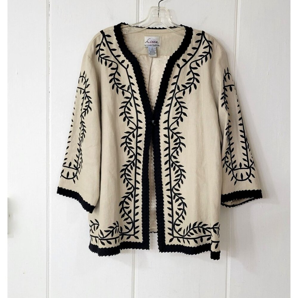 Linea by Louis Dell'Olio Embroidered Linen Jacket - Picture 7 of 7